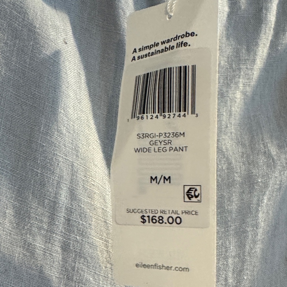 Eileen Fisher NWT Women's Linen Pull On Wide Leg Pants - Picture 5 of 12